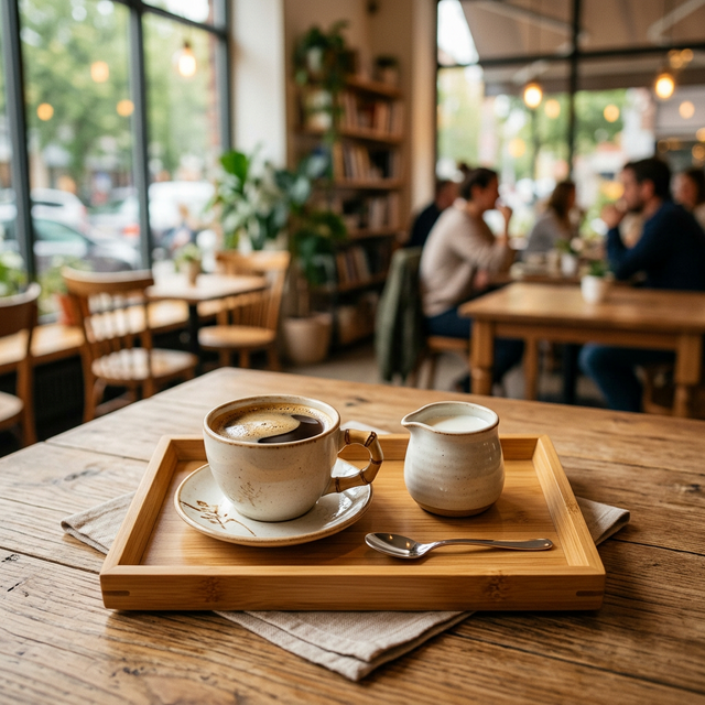 Kleine Bambus-Tabletts für Tassen