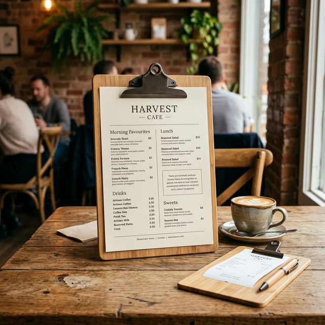 Bambus-Menüboards und Clipboards