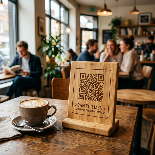 Tischaufsteller und QR-Code-Displays