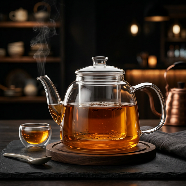 Doppelwandige Teekanne und Kaffeekanne aus Borosilikatglas