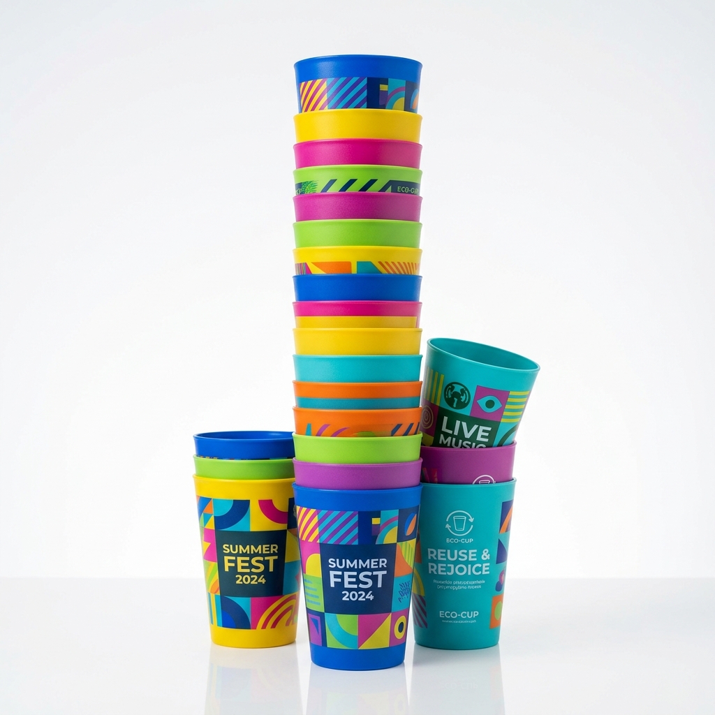 Wiederverwendbare Mehrweg-Hardcups für Festivals und Events